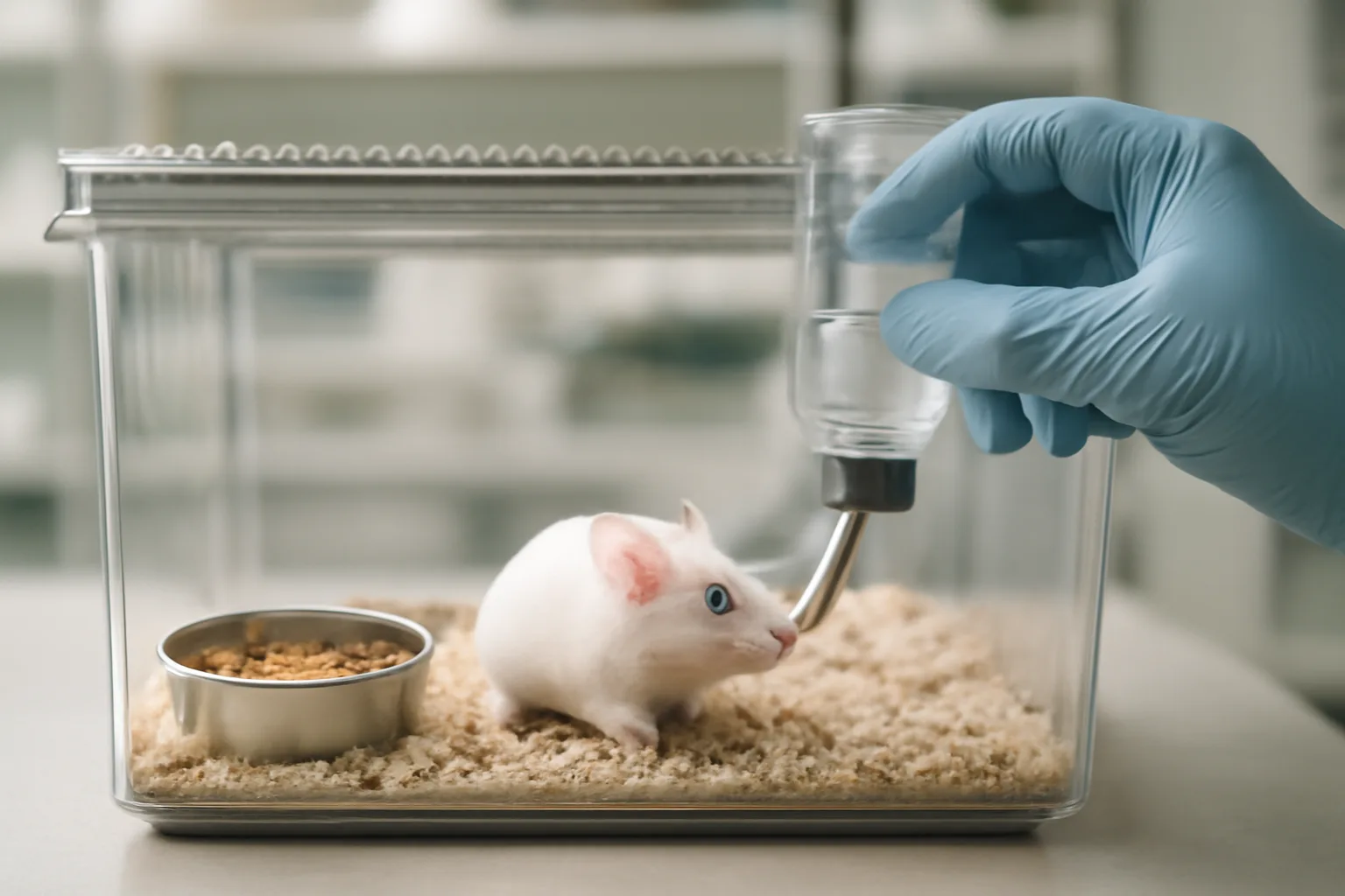 Laboratory mouse cage setup used in rapamycin longevity animal research studies