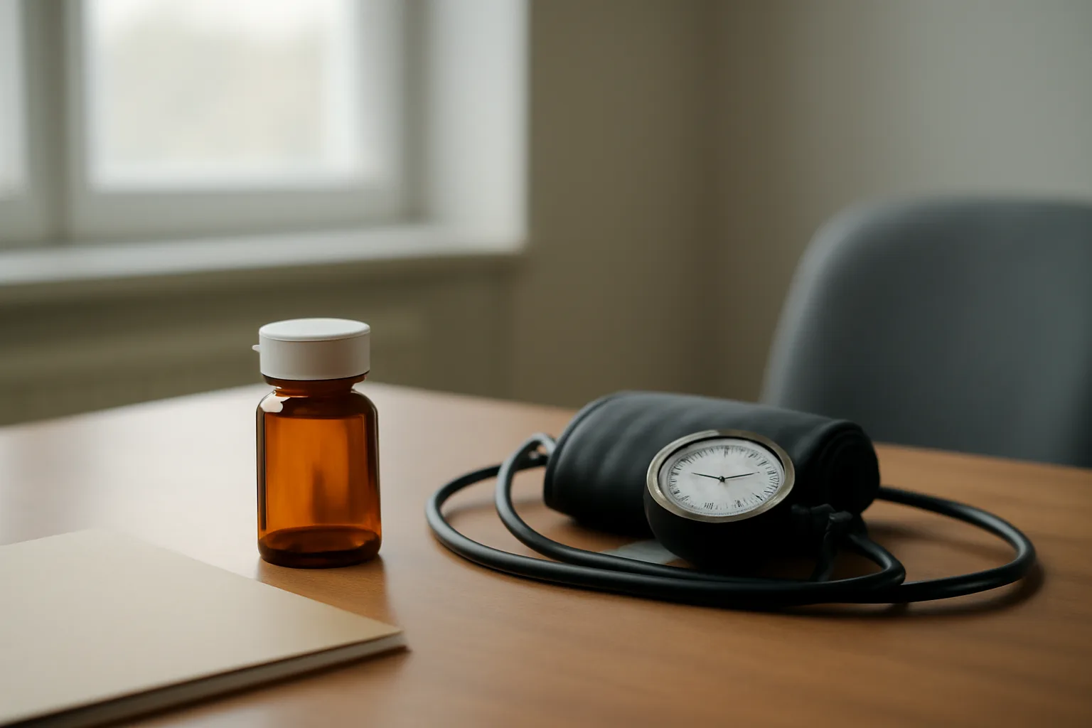 Clinic desk scene representing a sirolimus prescription consultation and review