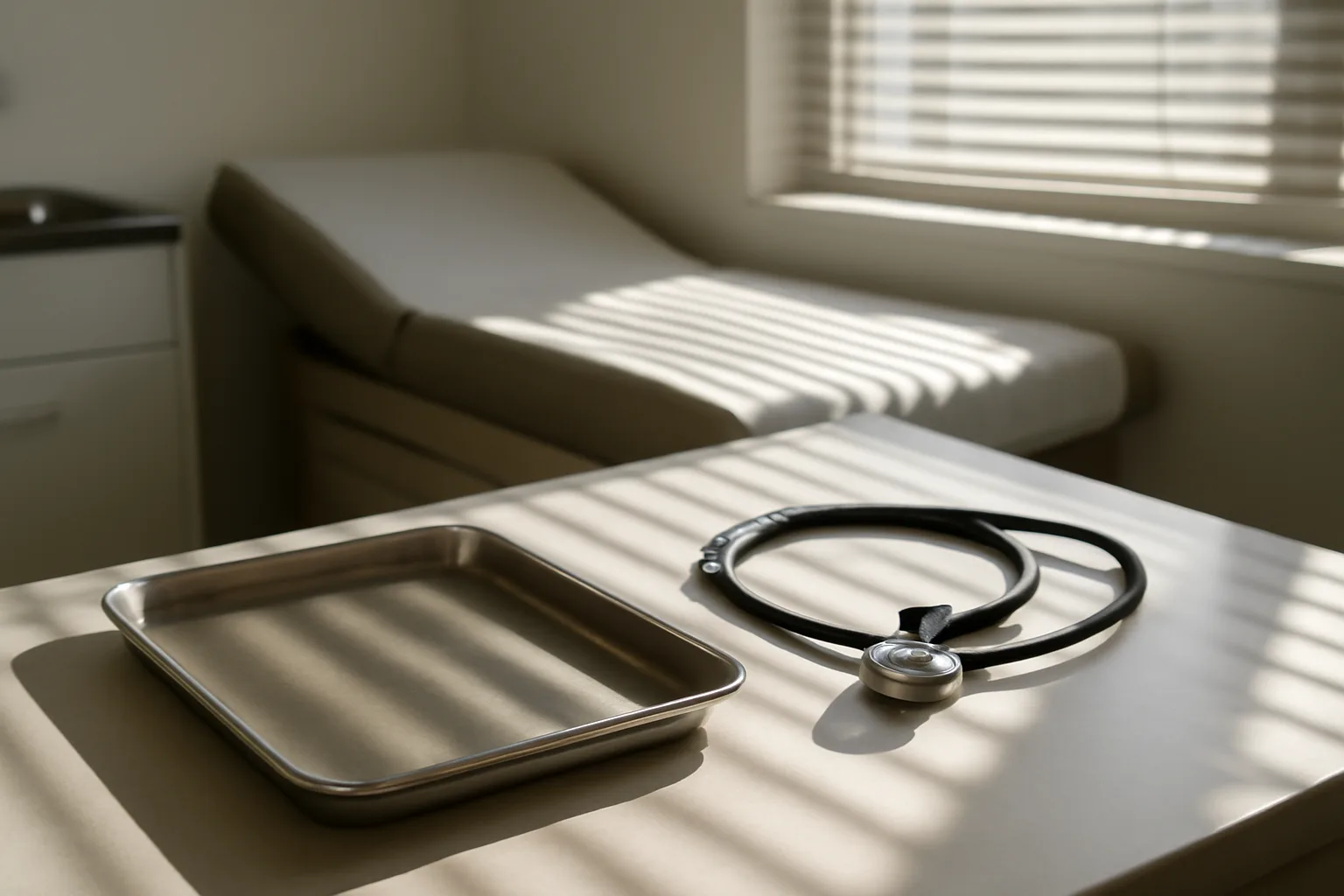 Empty clinic exam room representing the prescription requirement for sirolimus