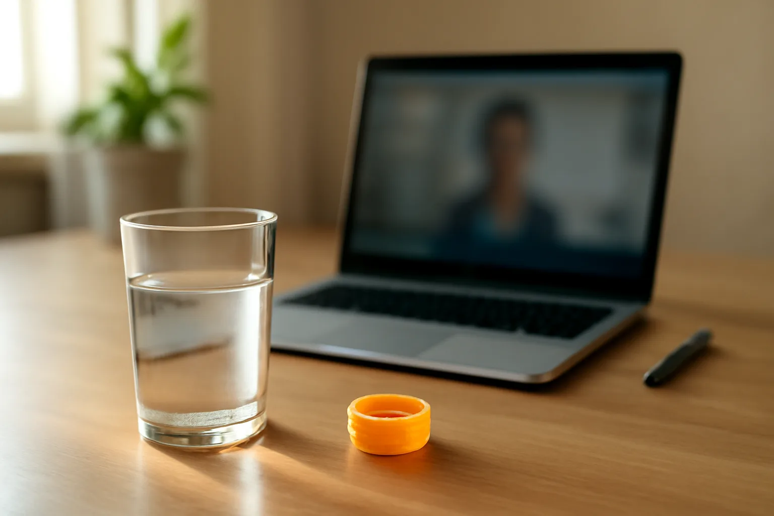 Home desk setup suggesting a telehealth consultation for sirolimus prescription